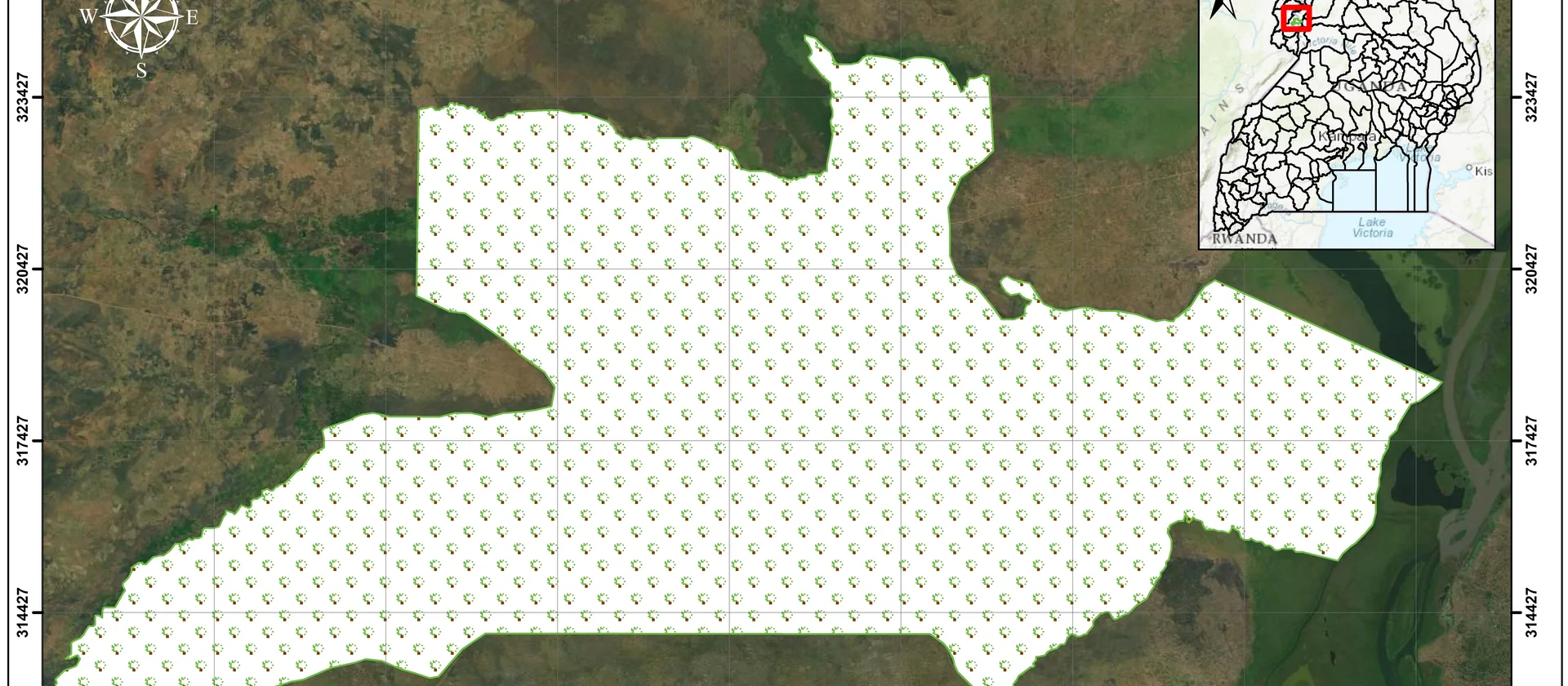 Ajai Wildlife Reserve map showing figure-ground contrast